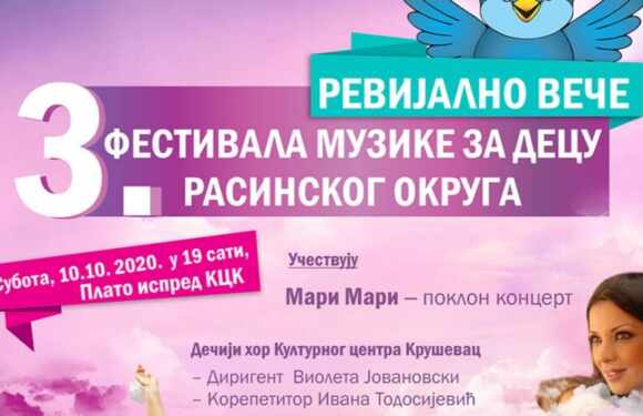 TREĆI FESTIVAL MUZIKE ZA DECU U SUBOTU U KRUŠEVCU